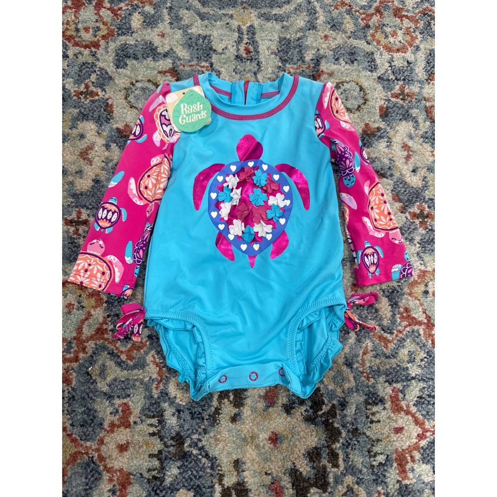 Hatley Swimsuit Girls 3-6M Sea Turtle Long Sleeve Rashguard NWT